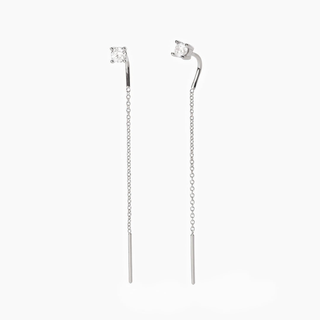 Orecchini pendenti SHINY in argento con punto luce