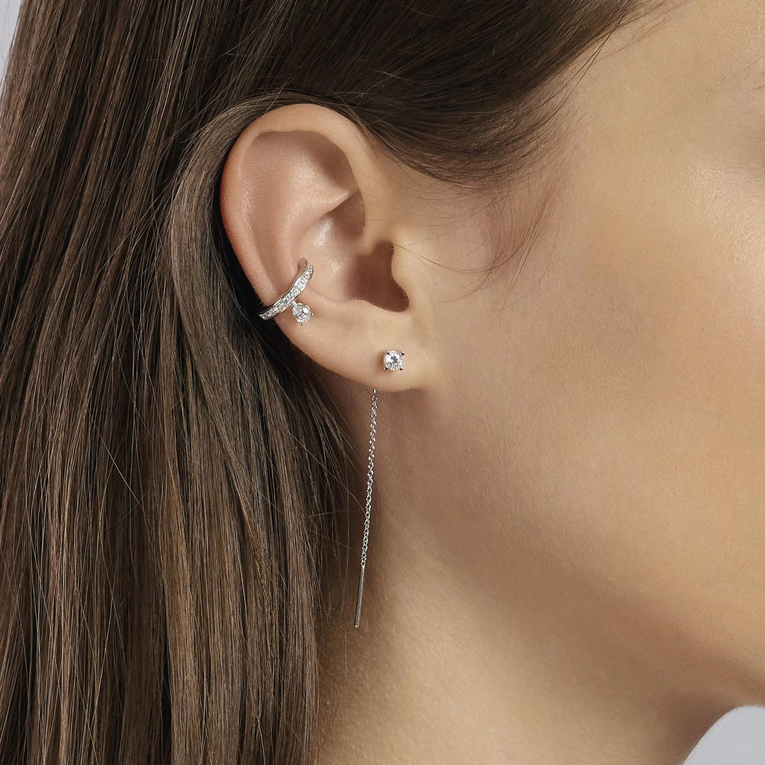 Orecchini pendenti SHINY in argento con punto luce
