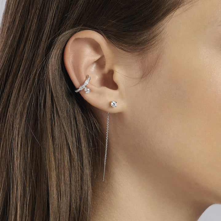 Orecchini pendenti SHINY in argento con punto luce