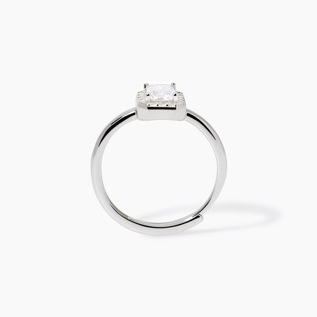 Anello COOL OR RÉTRO? con zircone ottagonale e baguette