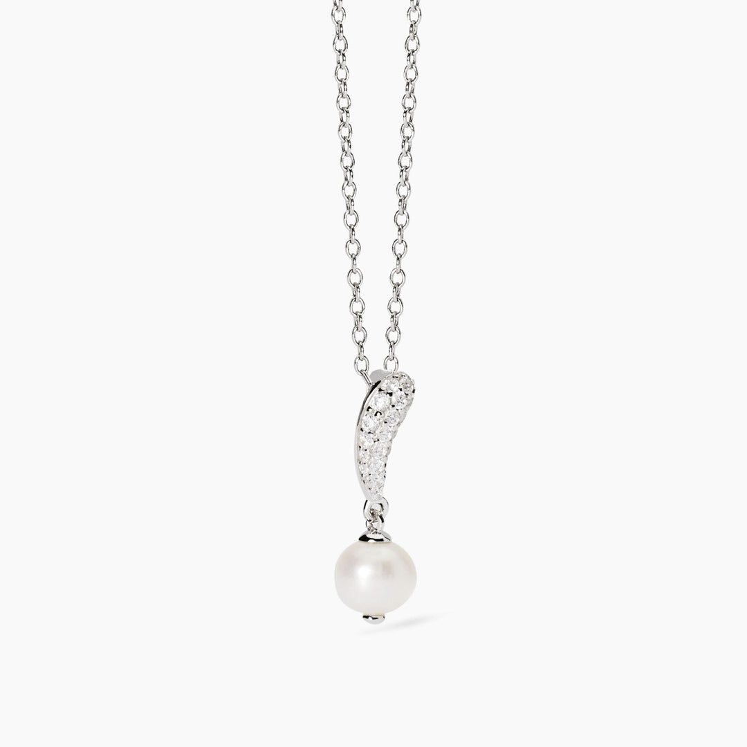 Girocollo OPERA con pavé di zirconi e perla coltivata