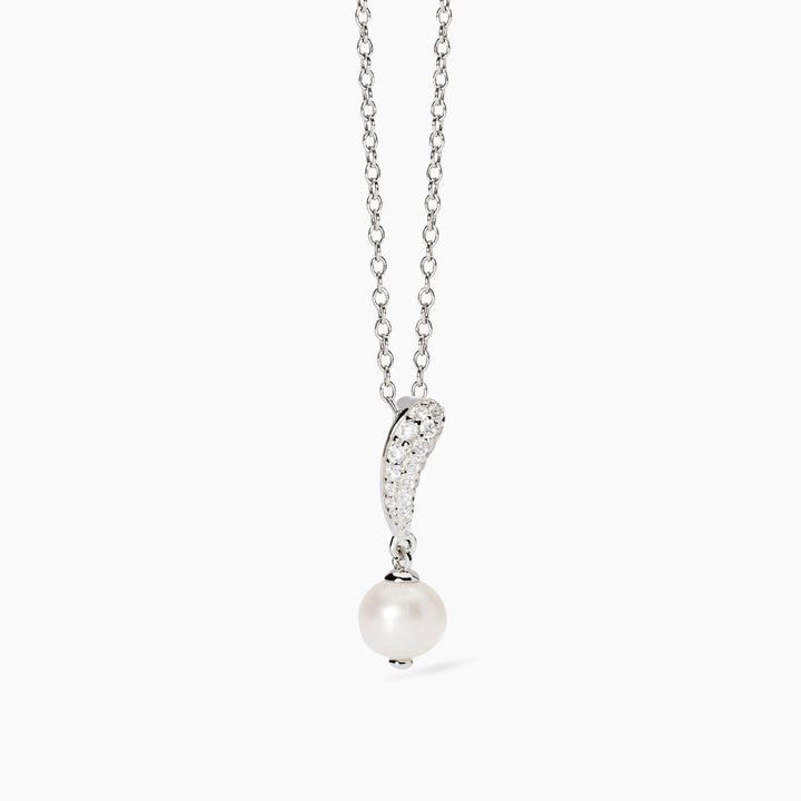 Girocollo OPERA con pavé di zirconi e perla coltivata