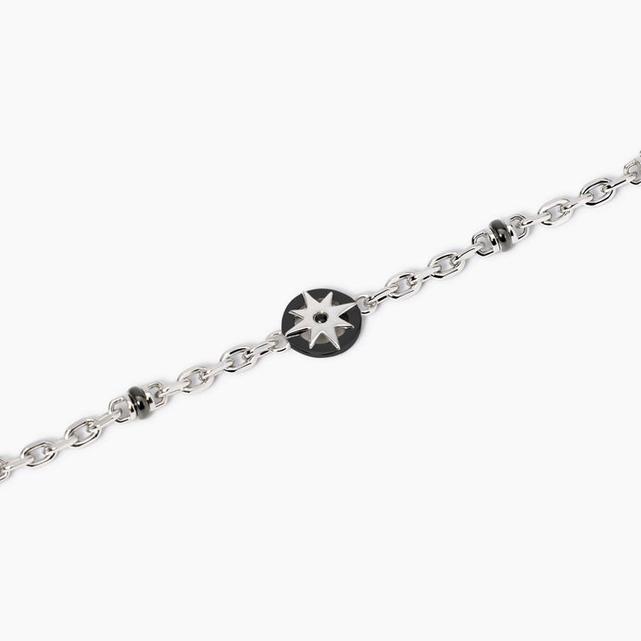 Bracciale uomo BALI con rosa dei venti e cilindri bruniti