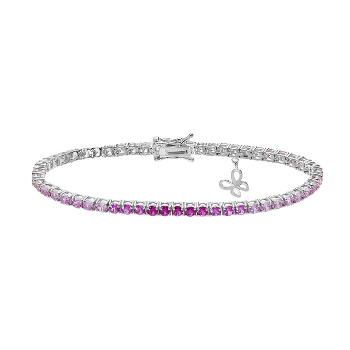 Bracciale in Argento 925 con cristalli degradè bianchi e rosa