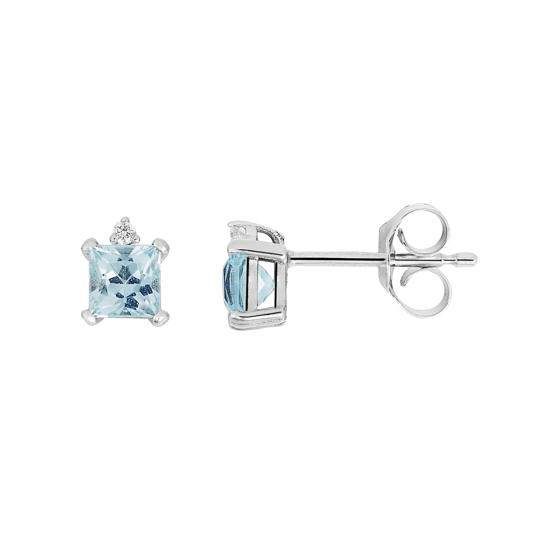 Orecchini in Oro bianco 750 . Diamanti P.Ct. 2 Colore G Purezza SI.Acquamarina