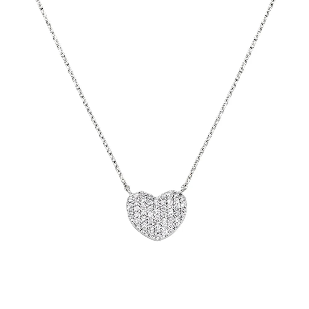 Collana Cuore Flat Pavé