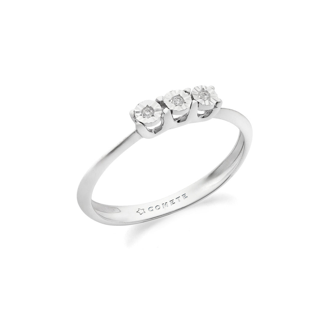 Anello Trilogy in Oro Bianco con Diamanti