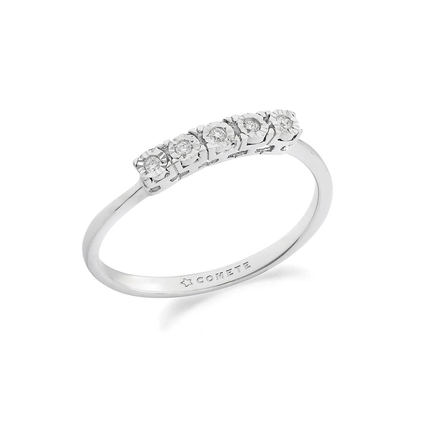 Anello in Oro bianco 375. Diamanti bianchi P.Ct. 3,75 Colore G Purezza SI.