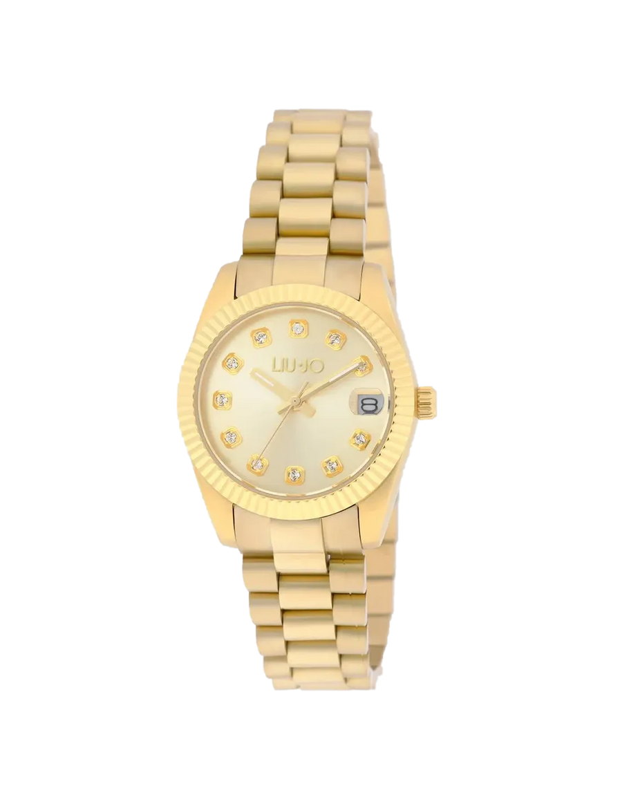 Orologio Liu Jo Casual Timeless Dorato con Cristalli e Datario