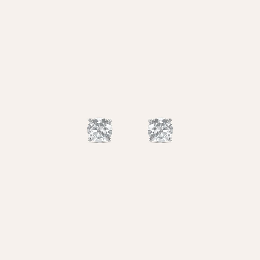 Orecchini punto luce Silver Elegance in argento con zircone 5 mm