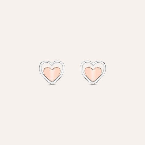 Orecchini cuore Silver Collection in argento bicolore