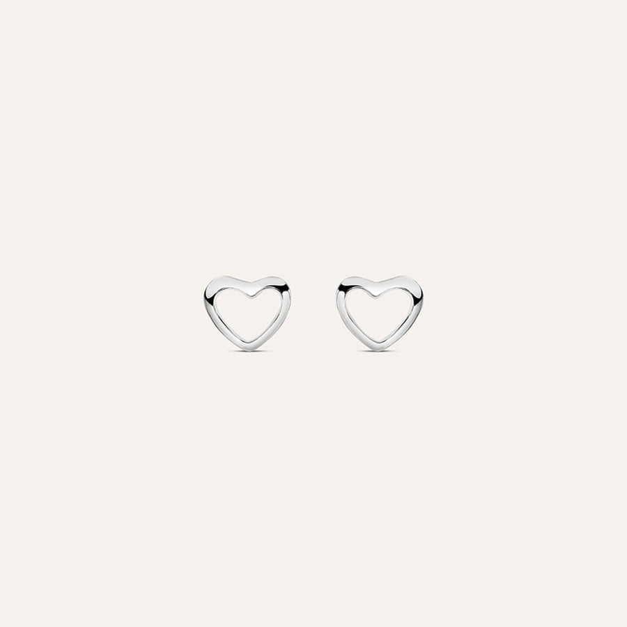Orecchini cuore Bon Ton in oro bianco 9 kt