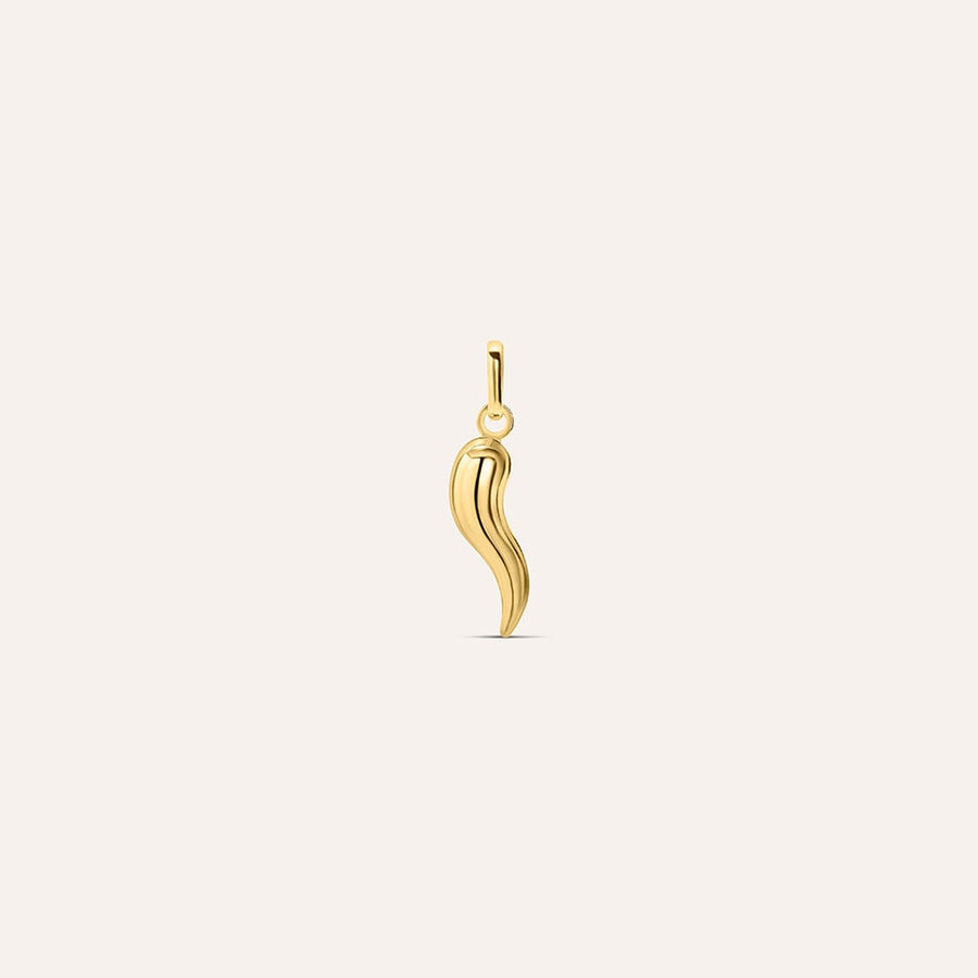 Pendente corno portafortuna Poème in oro giallo 9 kt, 1,2 cm