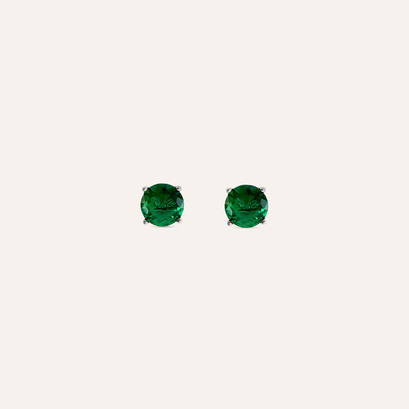 Orecchini punto luce Silver Rainbow in argento, zircone verde 5,6 mm