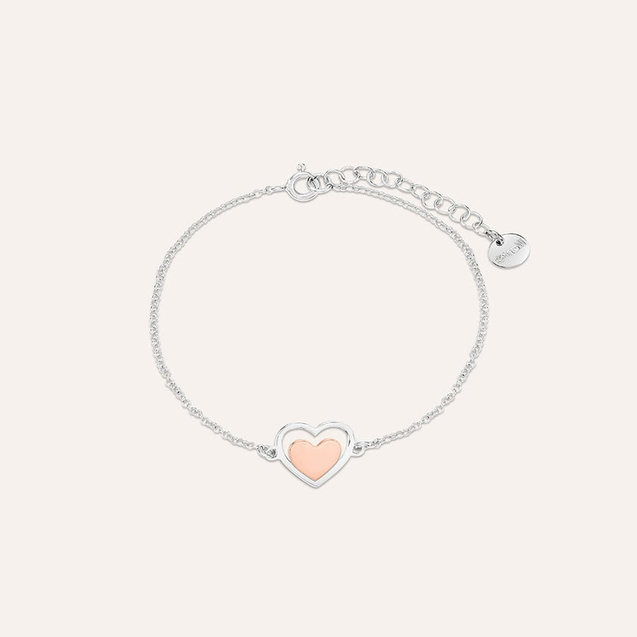 Bracciale cuore Silver Collection in argento bicolore