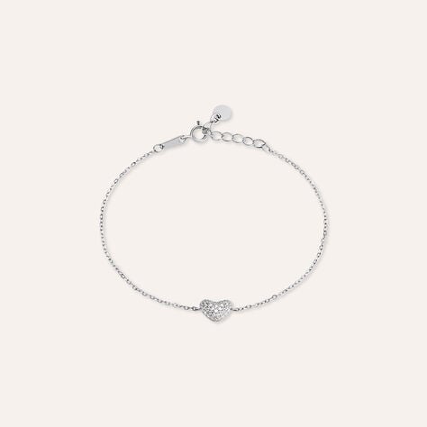Bracciale cuore Silver Shine in argento con zirconi