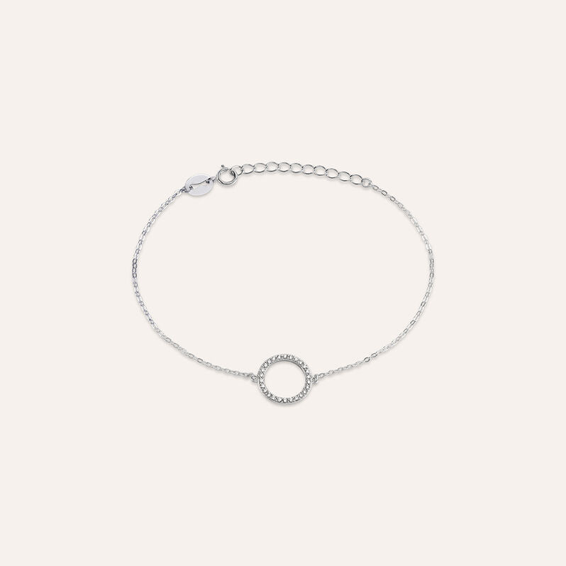Bracciale cerchio Silver Shine in argento con zirconi