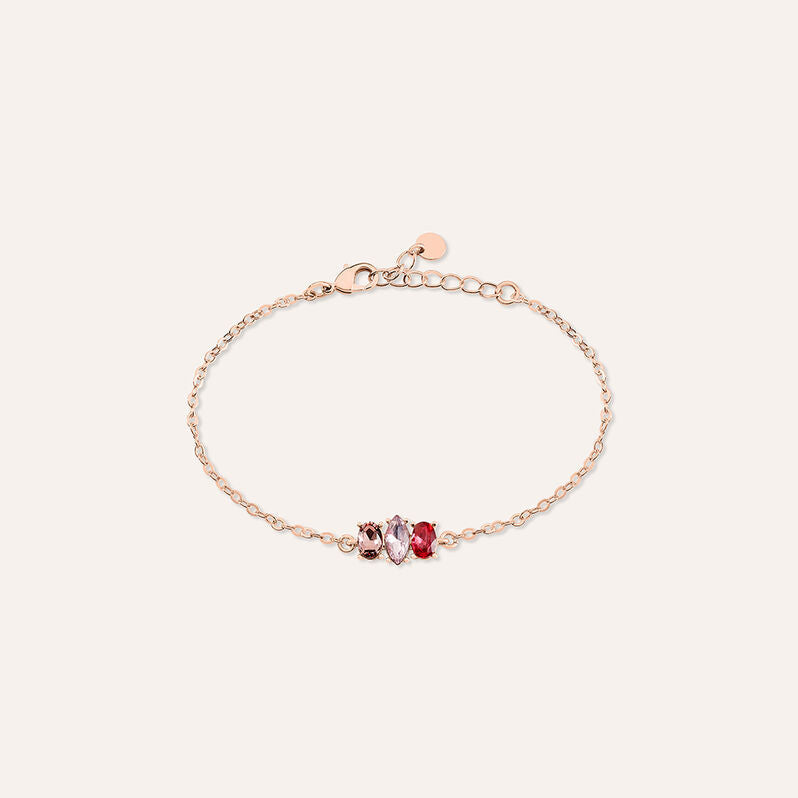 Bracciale Violet in ottone rosato con cristalli