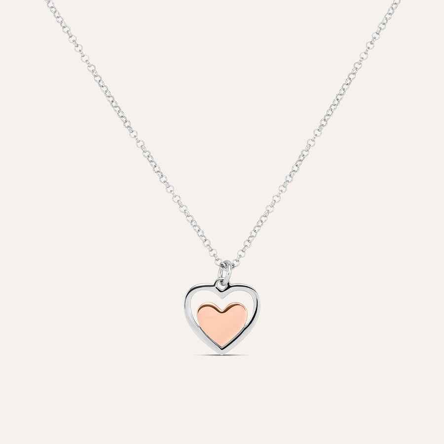 Collana cuore Silver Collection in argento bicolore