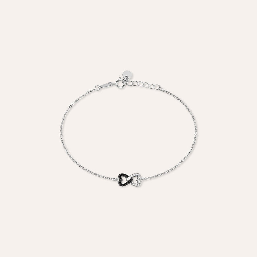 Bracciale cuore Silver Shine in argento rodiato con zirconi