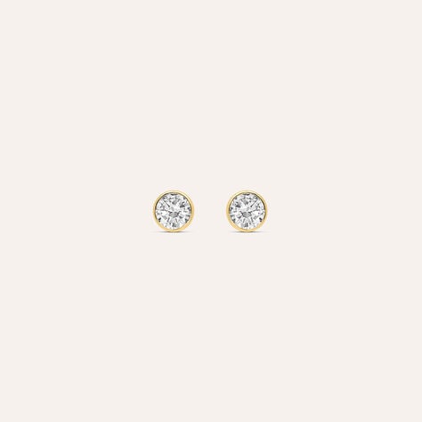 Orecchini punto luce Bon Ton in oro giallo 9 kt, zircone 4 mm