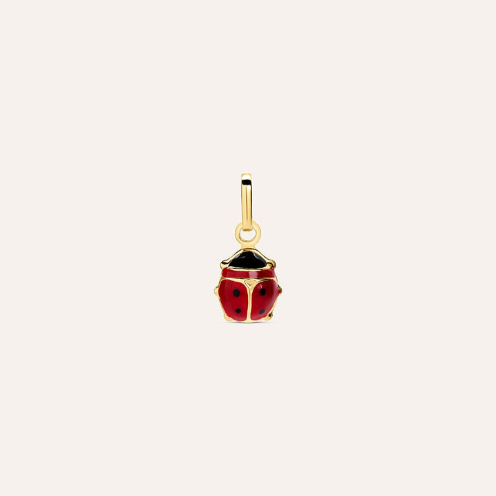 Pendente coccinella Poème in oro giallo 9 kt e smalto rosso
