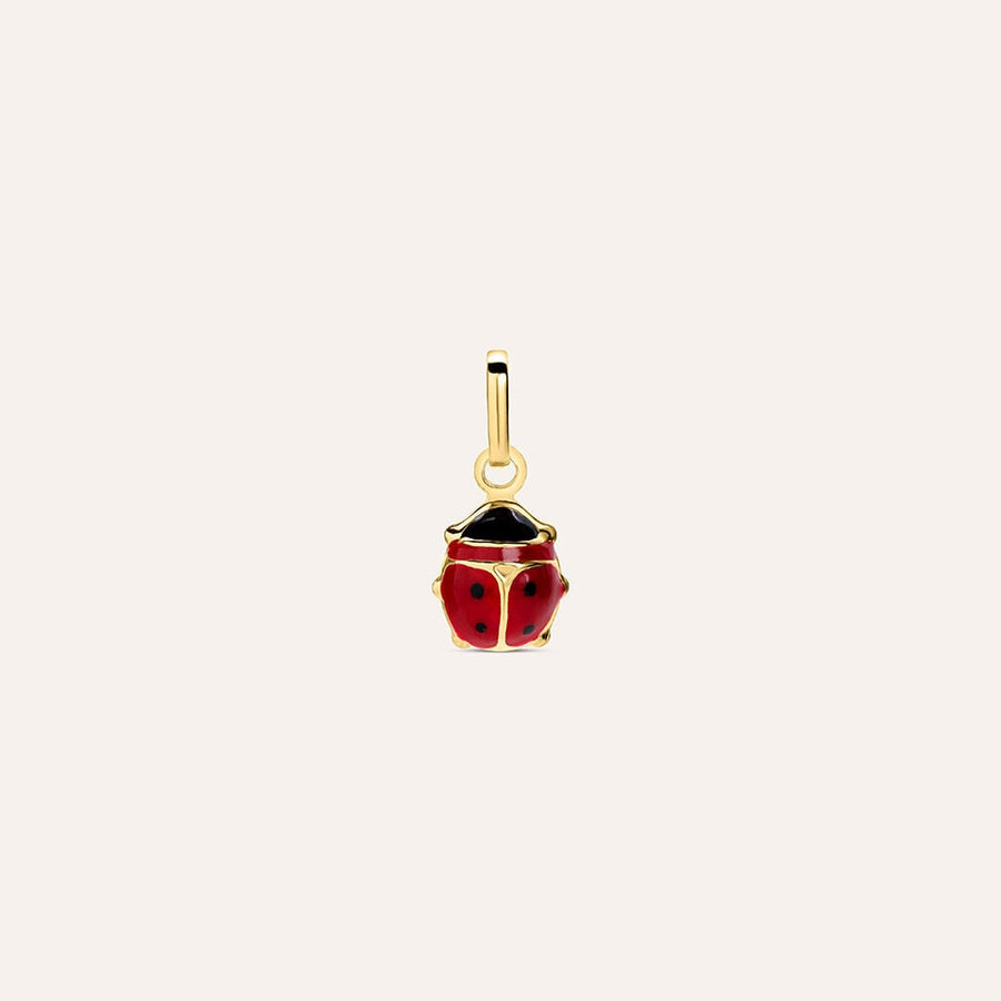 Pendente coccinella Poème in oro giallo 9 kt e smalto rosso
