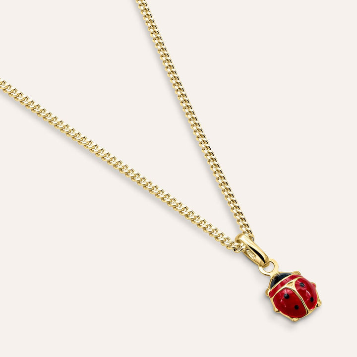 Pendente coccinella Poème in oro giallo 9 kt e smalto rosso
