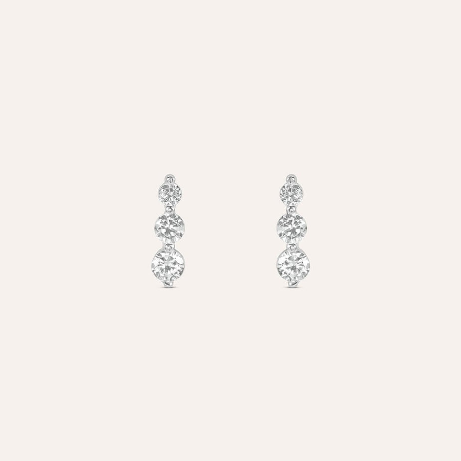 Orecchini trilogy Silver Elegance in argento rodiato con zirconi