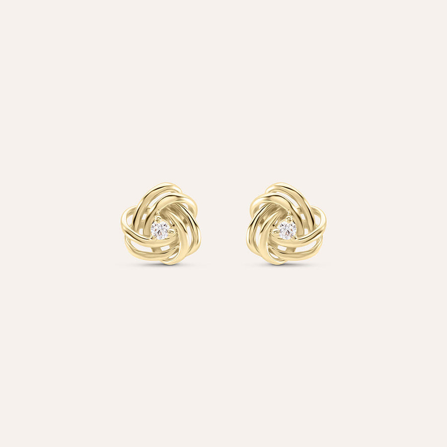 Orecchini ritorti Golden Dream placcati oro con zircone