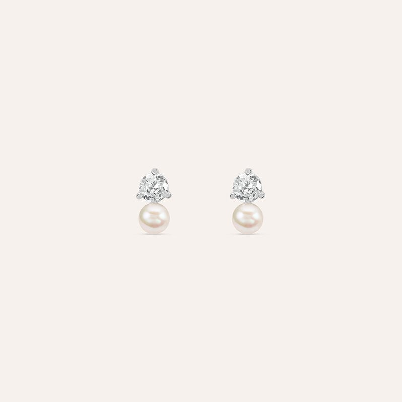 Orecchini Silver Pearls in argento con perla e zircone