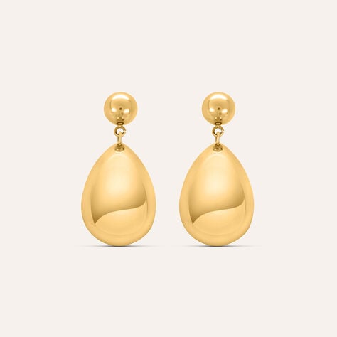 Orecchini pendenti Radiance in acciaio dorato, 3 cm