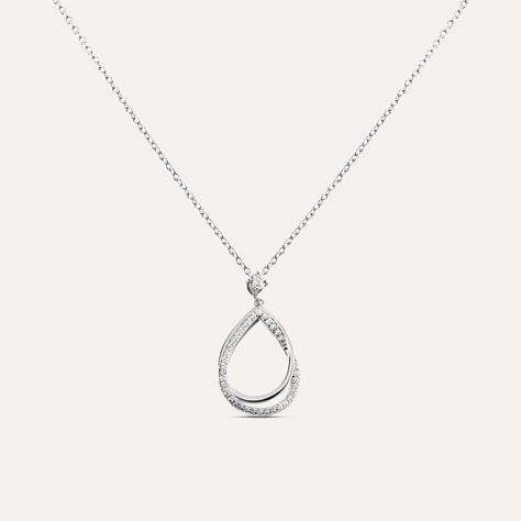 Collana Silver Shine in argento rodiato con pavé di zirconi