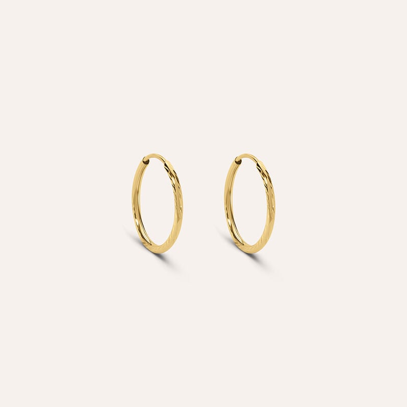 Orecchini a cerchio Toujours in oro giallo 9 kt, 12 mm, flessibili