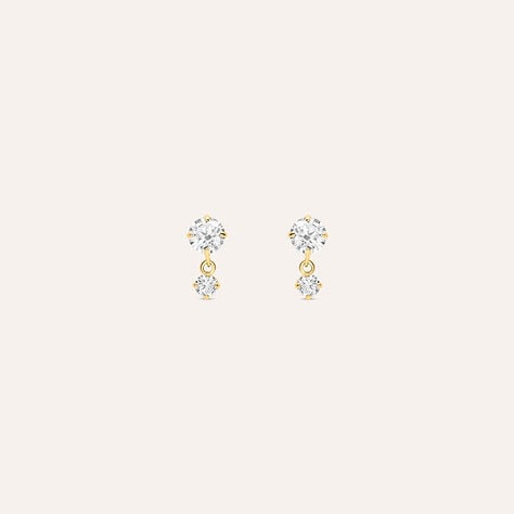 Orecchini doppio punto luce Bon Ton in oro giallo 9 kt