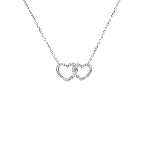 Collana cuori Silver Moments in argento rodiato con zirconi