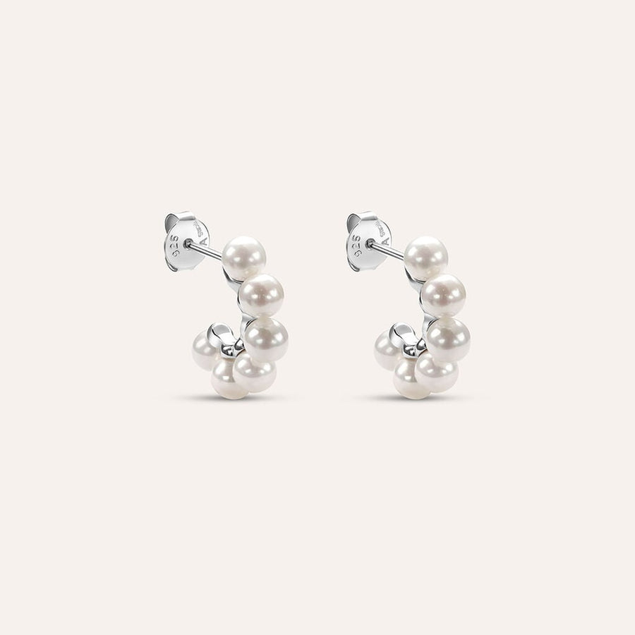 Orecchini semicerchio Silver Pearls in argento con perle