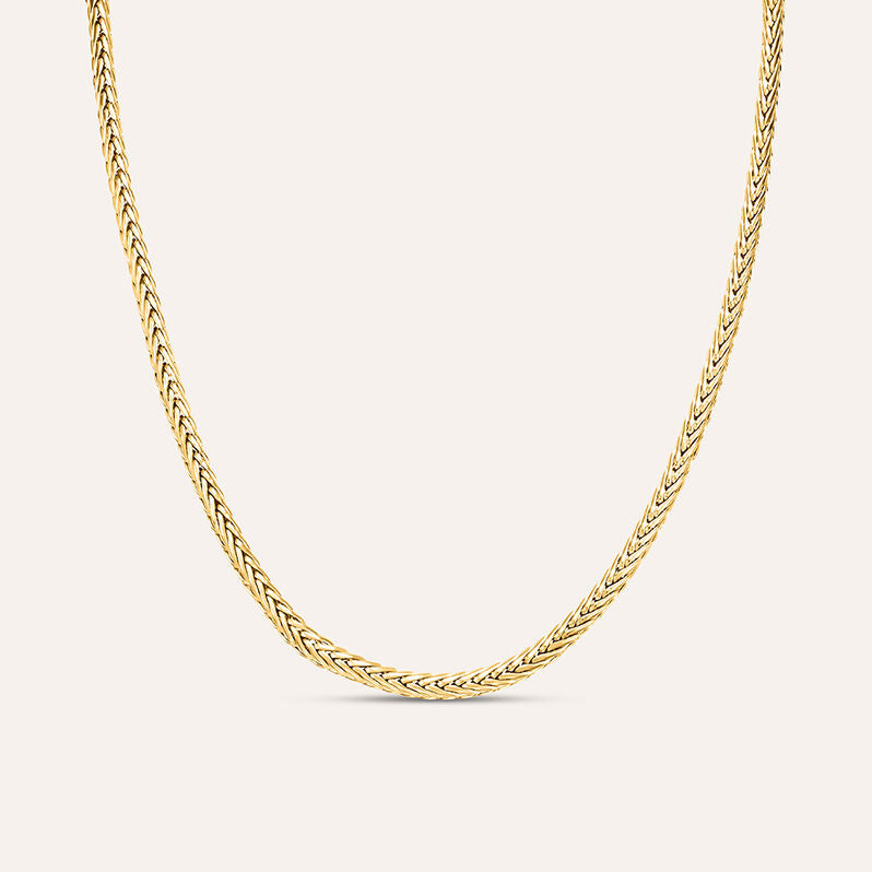 Catena palmier Man Code in acciaio dorato, 55 cm