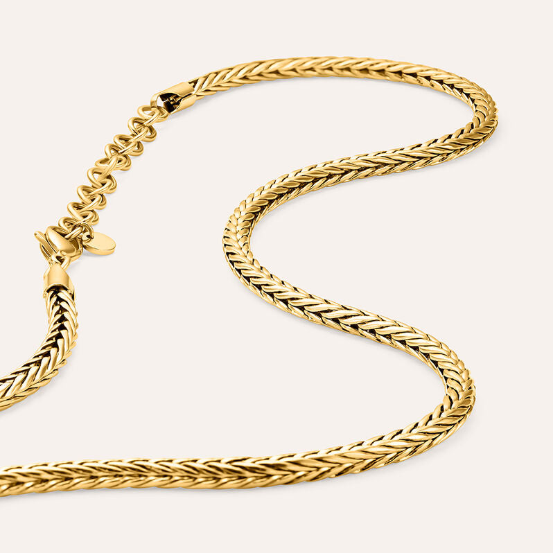 Catena palmier Man Code in acciaio dorato, 55 cm