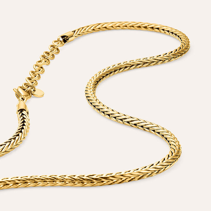 Catena palmier Man Code in acciaio dorato, 55 cm