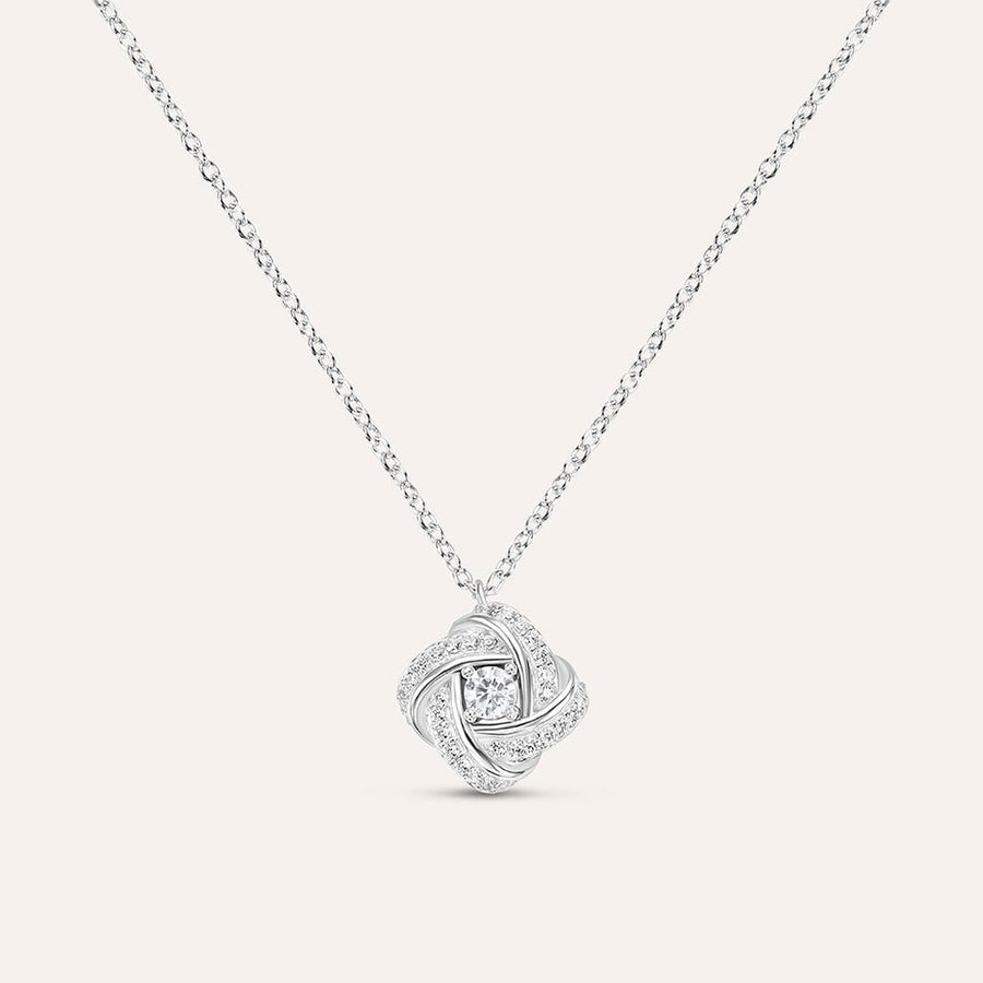 Collana Silver Elegance in argento rodiato con pavé di zirconi