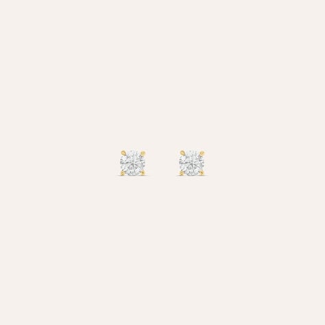 Orecchini punto luce Claire in oro giallo 9 kt, zircone 3 mm