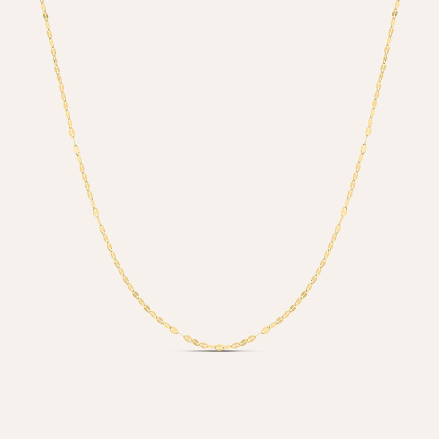 Catenina forzatina battuta Poème in oro giallo 9 kt, 40 cm