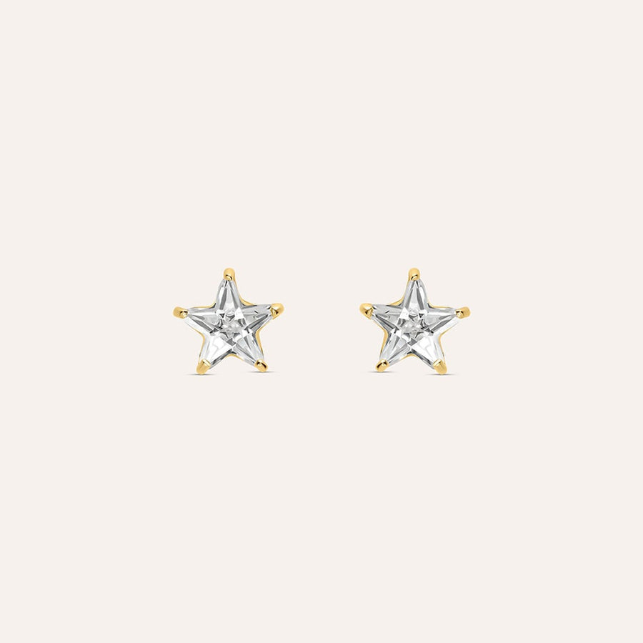 Orecchini stella Bon Ton in oro giallo 9 kt con zircone