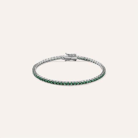 Bracciale tennis Silver Rainbow in argento con zirconi verdi