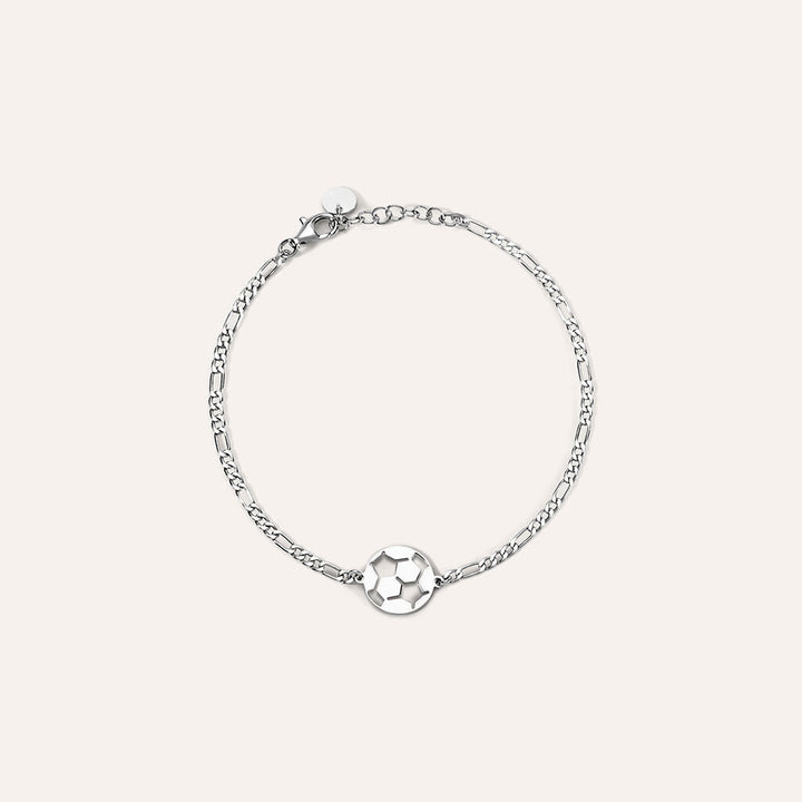 Bracciale pallone da calcio Gentleman in argento rodiato