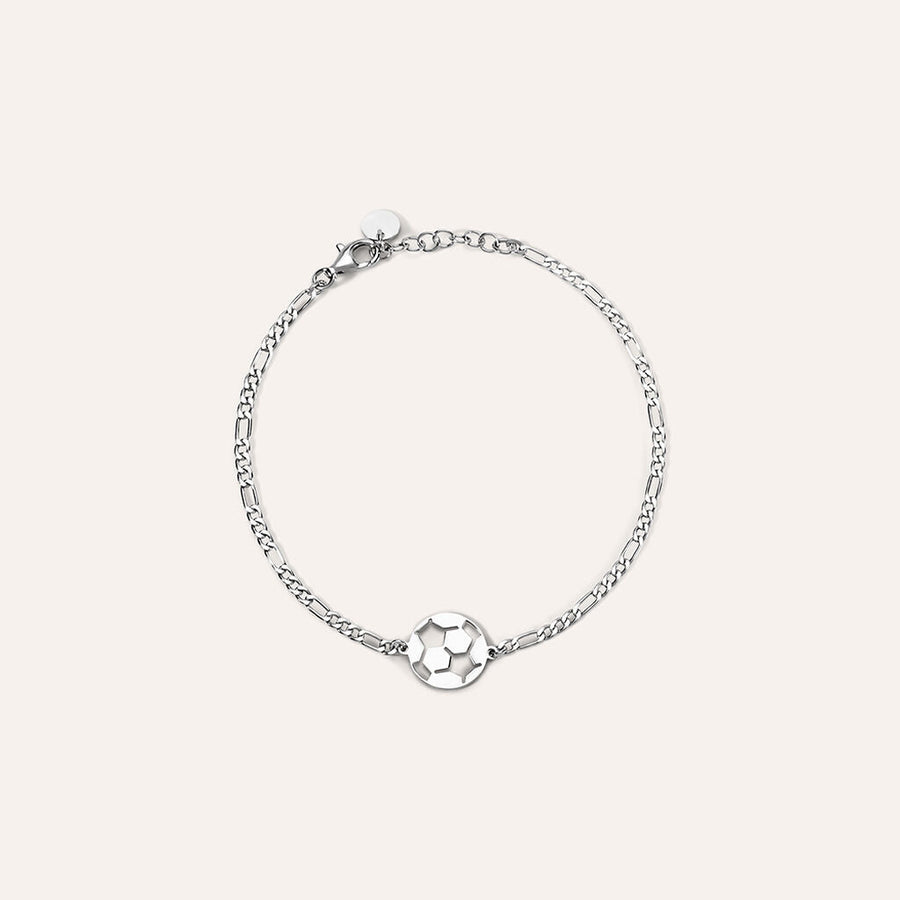 Bracciale pallone da calcio Gentleman in argento rodiato