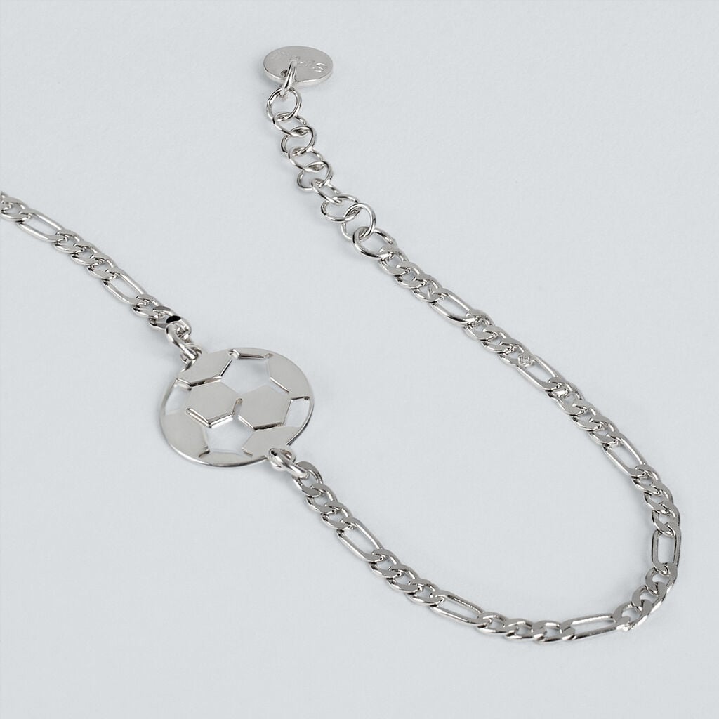 Bracciale pallone da calcio Gentleman in argento rodiato