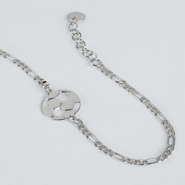 Bracciale pallone da calcio Gentleman in argento rodiato
