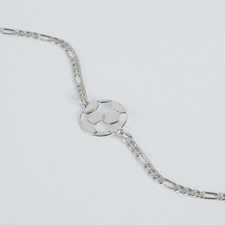 Bracciale pallone da calcio Gentleman in argento rodiato